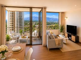 Depto 2D 2B con terraza, piscina y estacionamiento, WiFi rápido, hotel en Santiago