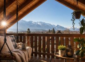 Modernes Apartment mit Alpenblick, Balkon & Parkplatz nahe Thun und Interlaken, מלון בתון