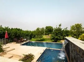 ELIVAAS Signature Stone Age home 4-BHK Stone-Clad Villa with Private Pool, Terrace Garden & Gazebo