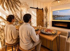 MRODBNB - Appart Neuf - Aperçu Mer - 25m Plage & Resto - Ciné - Cheminée - Popcorn, hotel i Cancale