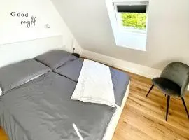 Neu modernisierte Dachgeschosswohnung mit separatem Schlafzimmer