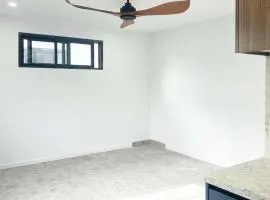 comfy studio with full kitchen