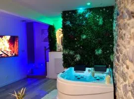 Villa Romance Intime Prestige -Jacuzzi Privatif, , Table a massage , Fauteuil tantra, Balançoire romantique