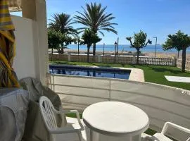 Right on the beach