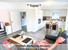 "Topaz" Ebenerdig 2 SZ 4 Personen Einbauküche 73 qm Free Wifi Carport Terrasse
