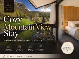 Cozy single suite with mountain view, hotel a Saas-Almagell