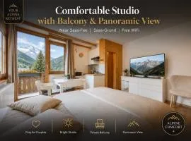 Comfortable studio with balcony and panoramic view
