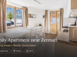 Family Apartment near Zermatt with Stunning Views, готель у місті Ранда