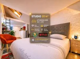 Studio atypique, CLIMATISATION, Lit 160 x 200, Netflix, parking, 500m centre - Gîtes La Tarine - LABEL GÎTE DE FRANCE