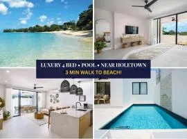 Walk to Beach, NEW LUX 4BD Villa & Pool! Near Holetown