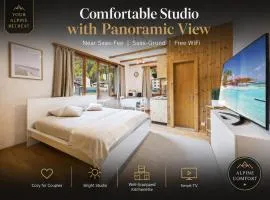 Comfortable studio with balcony and panoramic view