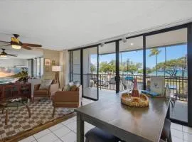 Maui Parkshore 212- 2 bedroom Kihei condo, AC, across from beach, view