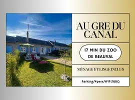 Gîte Au Gré du Canal ZOO Beauval Parking Ménage et draps inclus 4 pers