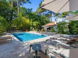 Villa esprit lodge au Pyla-sur-Mer avec piscine, 150m plage