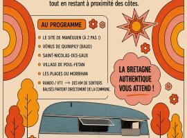 Caravane rétro et son écrin de verdure, hótel í Guénin