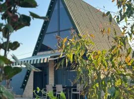 A-Frame шале с бассейном и большим садом на Каспийском море