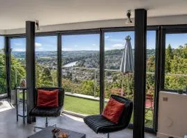 Vue exceptionnelle sur Rouen - climatisation - terrasse panoramique - calme et stationnement - 5 personnes