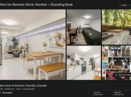 Spacious Room with Large TV & Standing Desk