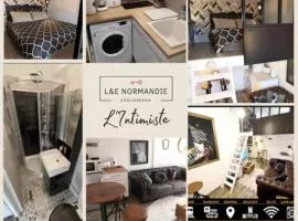 L'INTIMISTE à Saint Lô - Atypique - Studio Duplex Privé tout équipé - Gare - Centre - Parking gratuit - Entrée autonome - Chambre en mezzanine - Wifi - Netflix - Lave-linge