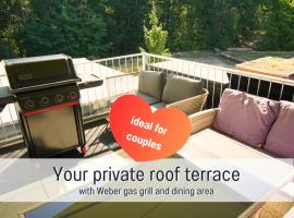 Baham-Apartment Nuernberg - including hot tub, sauna, massage chair, roof terrace, barbecue - metro 15 min, exhibition center 8 min walk, hotel en Núremberg