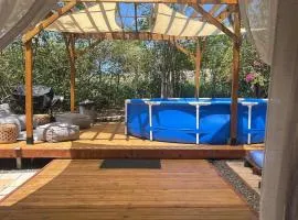 Rustic cabin in the heart of the fields of Pitahaya