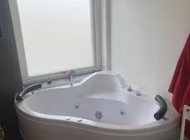 Hyggelig lejlighed med jacuzzi og moderne opholdsområde