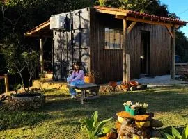 Chalé container, conforto, natureza e alexa