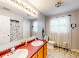 Idyllic waterfront home with furnished deck, grill, sweeping views & private W/D