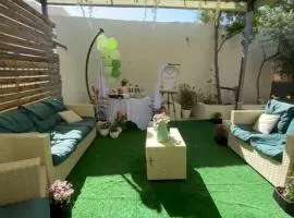 Twin Room with Garden Access & Coffee Station