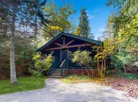 Dog-friendly cabin with firepit, kitchen, AC, & trails for your next escape