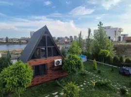Eco Villa, 2 A frame with barbecue zone and pool