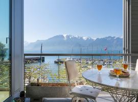 Lakeside-Apartment-1 Grand appartement familial avec 2 terrasses et vue panoramique, hotel v destinácii Vevey