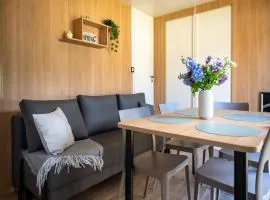 Comfortable caravan in a green setting