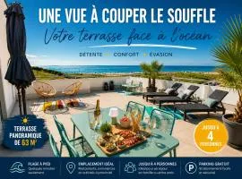 Une des plus belles vues de Biscarrosse Plage Terrasse panoramique de 63 m2 face ocean vue mer exceptionnelle plage a pied emplacement unique parking gratuit