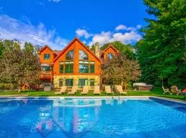 Most Luxury 7000 Sq ft Log Estate with Swimming Pool, Hot Tub, Sauna, Game house