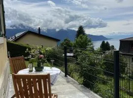 Charming Garden Apartment with Lake Views in Glion