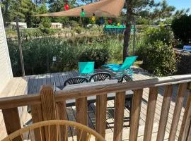 Mobil home avec terrasse - proche plages Cap-Ferret - 4-6 pers Camping 4 étoiles Les Viviers