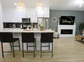 Chic Modern Home King Bed Fireplace Disney