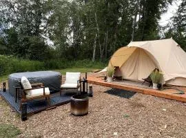 Romantic Luxury Glamping Tent with Riverfront Views near Sandpoint, Idaho