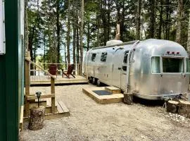 Gorgeous Vintage Airstream and Tiny House A-Frame Cabin with a Fabulous View near Acadia National Park