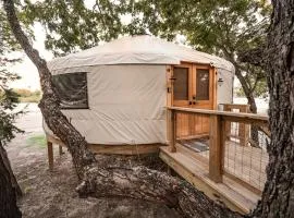 Luxury Glamping Yurt with Hot-Tub on the Medina River Bandera, Texas