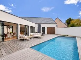 800m de la plage, maison neuve pour 10, piscine