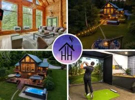Heated Spa Pool and Golf Sim plus Hot Tub and Game Room in Hocking Hills