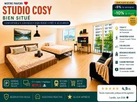 Bright Studio with Balcony, Tram 17, Gaillard, Geneva