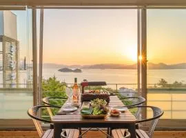 Yeosu falling in blue ocean view pension