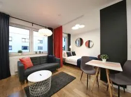 A very cozy apartment with a large bed
