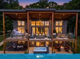Modern w Sleek Design Hot Tub Dome & Game Room