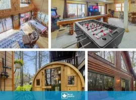 Log chalet w hot tub & BBQ grill