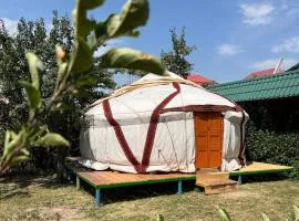 Traditional nomad yurt in the center of Almaty
