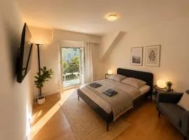 Bright Room with Balcony in shared Apartment, BBQ-Terrace and WIFI